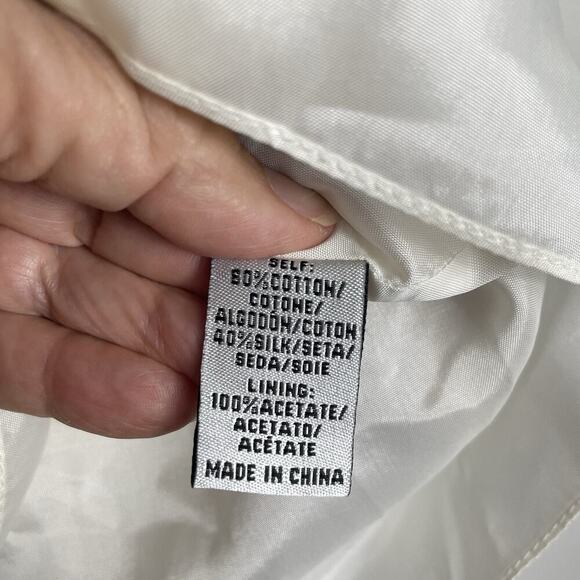 Tibi New York Strapless Mini Dress Women's Size 8 Ivory Silk Cotton Embroidered - Picture 12 of 14